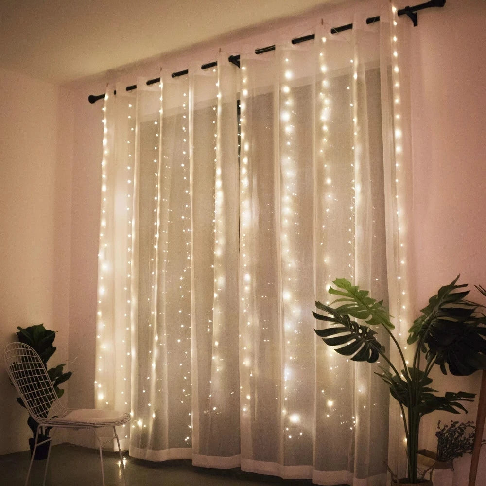 Christmas Lights Curtain Garland Merry Christmas Decorations For Home Christmas Ornaments Xmas Gifts