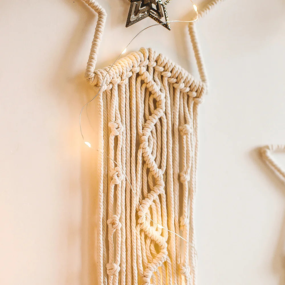 Nordic Star Moon Macrame Tapestry Bohemian Home Decoration