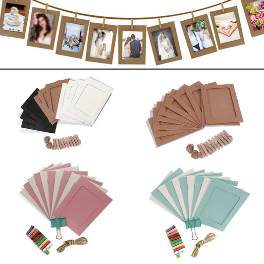 DIY Photo Frame Paper Picture Wall Decoration Wall hanging Photos Frames (10PCS )