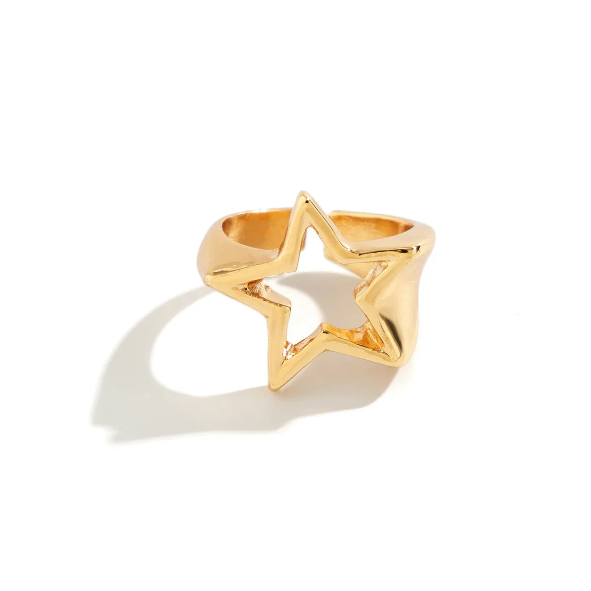 Hollow Star Metal Open Rings  Fashion Statement Gothic Adjustable Couple Rings