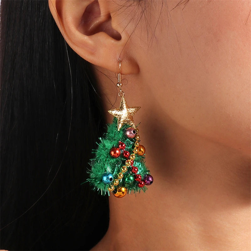 New Fashion Mix Styles Merry Christmas Drop Earrings  Christmas Tree Deer Santa Dangle Earrings