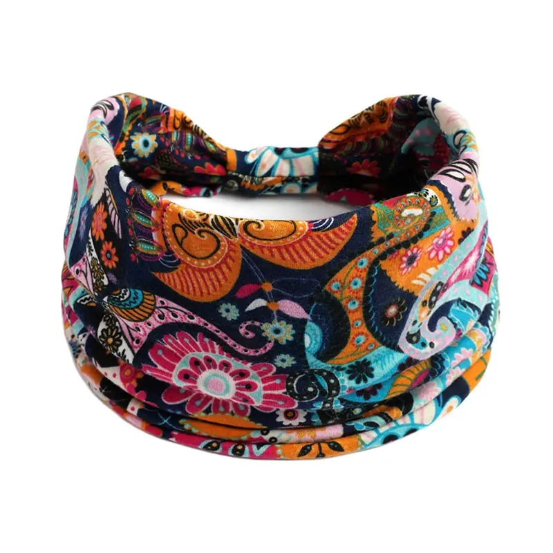 Bohemian Style Elastic Hair Bands Yoga Headband Headwear Print Vintage