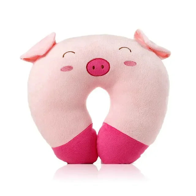 Soft U-shaped Plush Sleep Neck Pillow Office Cushion Cute Kids/Adults Travel Pillow Soft & Cozy