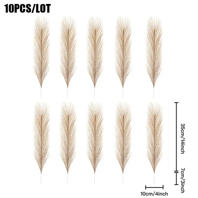 Artificial Pampas Flowers 10pcs Boho Home Decor Bouquet Party Wedding Centerpieces