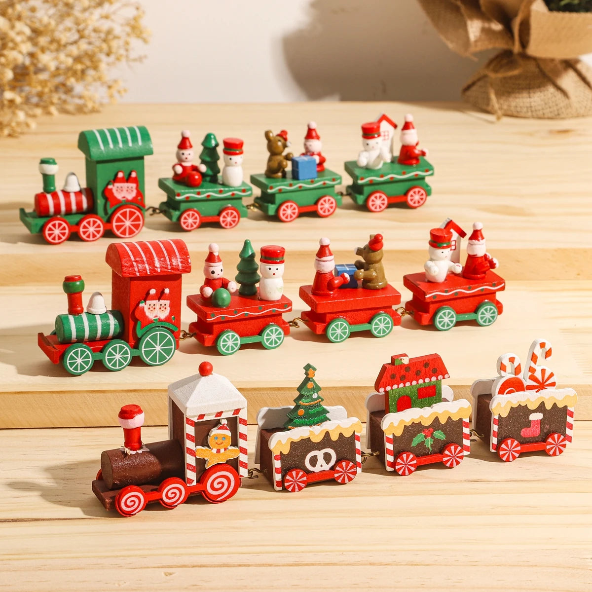 Christmas Wooden Train Merry Christmas Ornaments Christmas Decorations