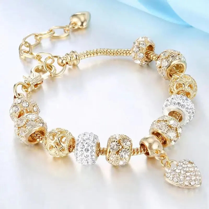 Fashion Multi Element Beaded Love Pan Family Bracelet Jewelry Accessories Daily Dressing