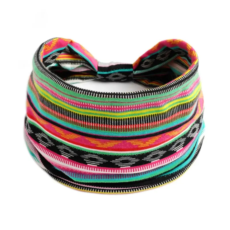 Bohemian Style Elastic Hair Bands Yoga Headband Headwear Print Vintage