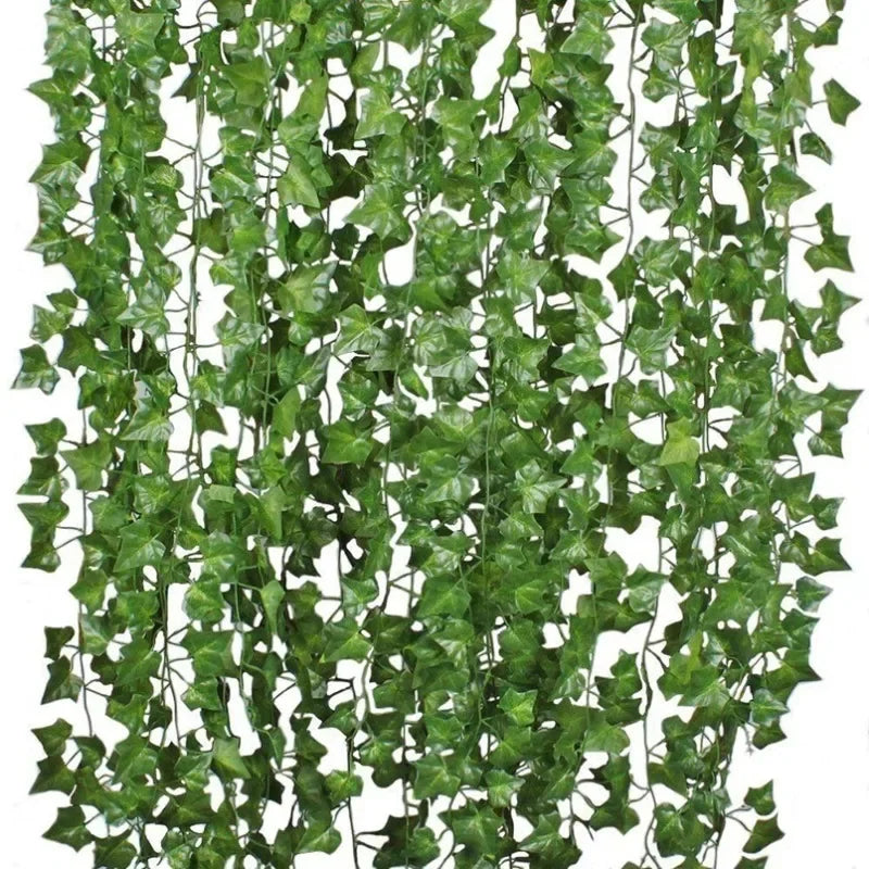 Green Silk Artificial Hanging Garland Plants Vine Leaves Diy Home Party Bathroom Garden Decoration