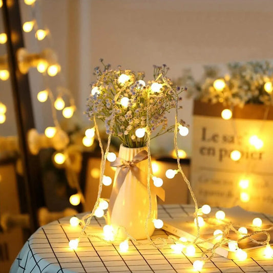 LED Light String Fairy Bubble Ball Light Festive Light Garland