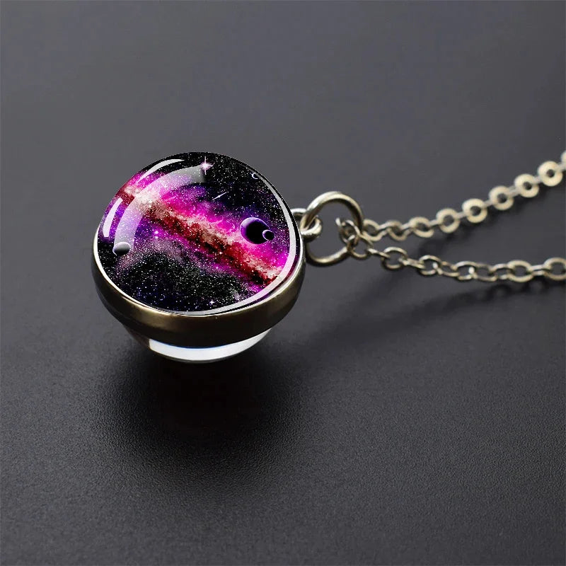 Glow In Dark Solar System Planet Necklace Moon Earth Jupiter Neptune Mars Venus Mercury