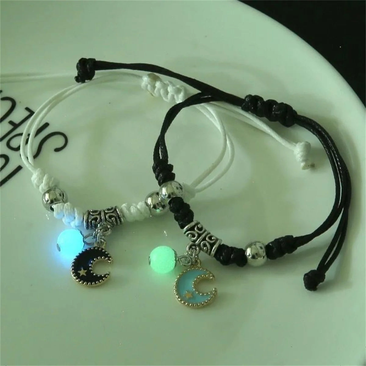 Fashion Luminous Beads Star Couple Bracelet Charm Cross Matching Friend Bracelet Jewelry