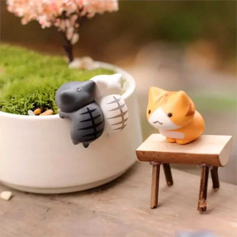 Cartoon Lucky Cat  Home Garden Bonsai Decorations Miniatures Gift  (6 Pcs/Set)