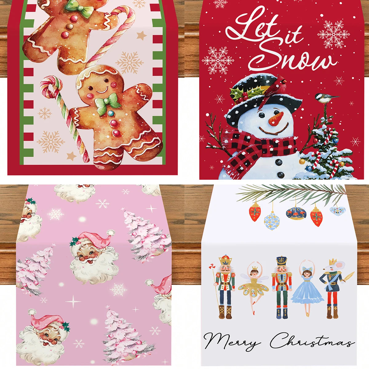 Christmas Table Runner Merry Christmas Decoration for Home Xmas Party