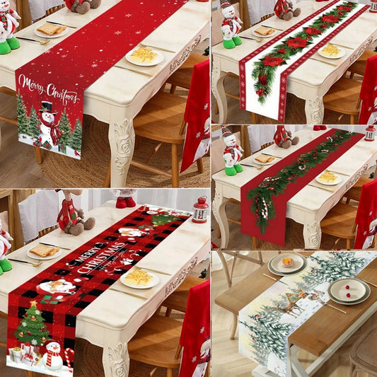 Christmas Table Runner Merry Christmas Decoration for Home Xmas Party