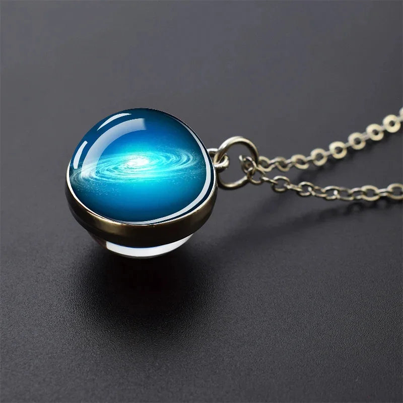 Glow In Dark Solar System Planet Necklace Moon Earth Jupiter Neptune Mars Venus Mercury