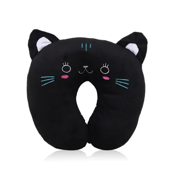 Soft U-shaped Plush Sleep Neck Pillow Office Cushion Cute Kids/Adults Travel Pillow Soft & Cozy