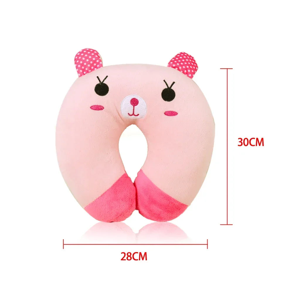 Soft U-shaped Plush Sleep Neck Pillow Office Cushion Cute Kids/Adults Travel Pillow Soft & Cozy