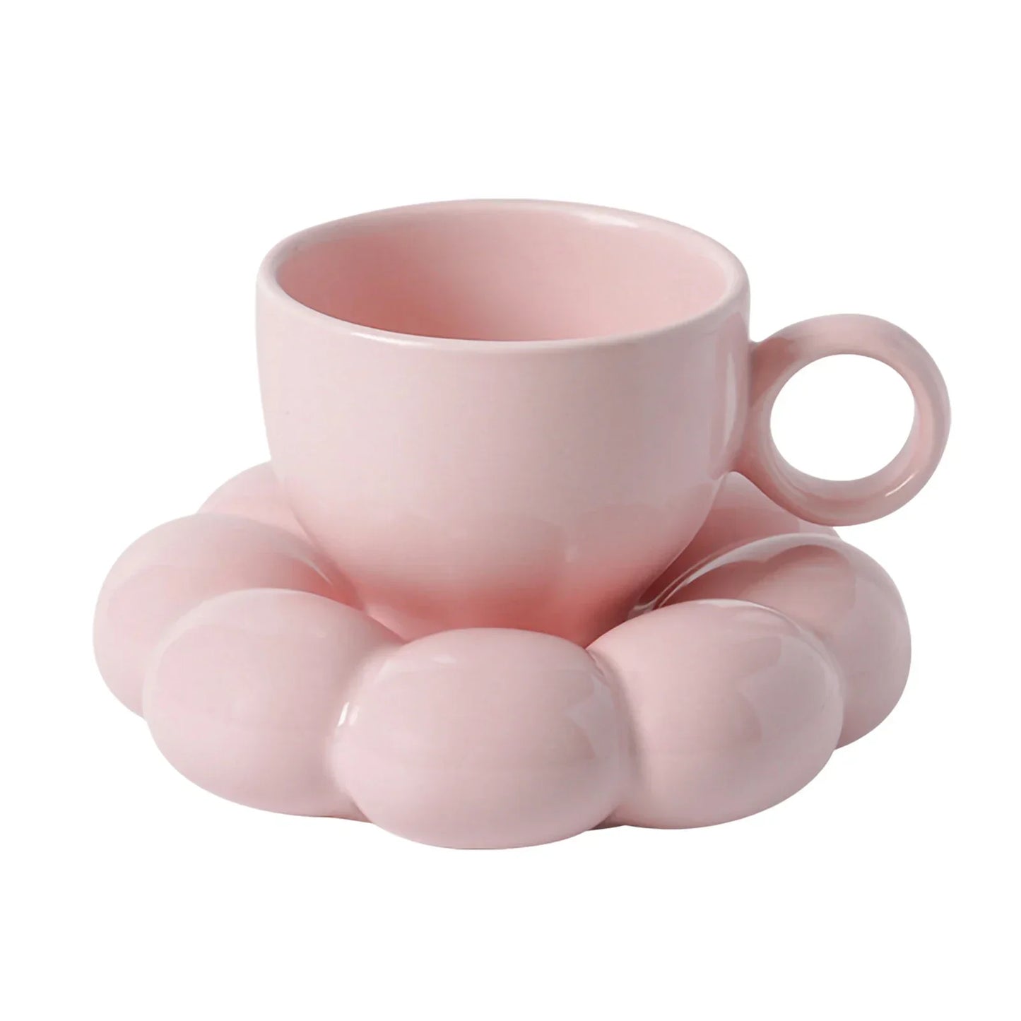 Ceramic Mug Cute Cloud Decorative Plate Coffee Cup Set Creative Ceramic Cup