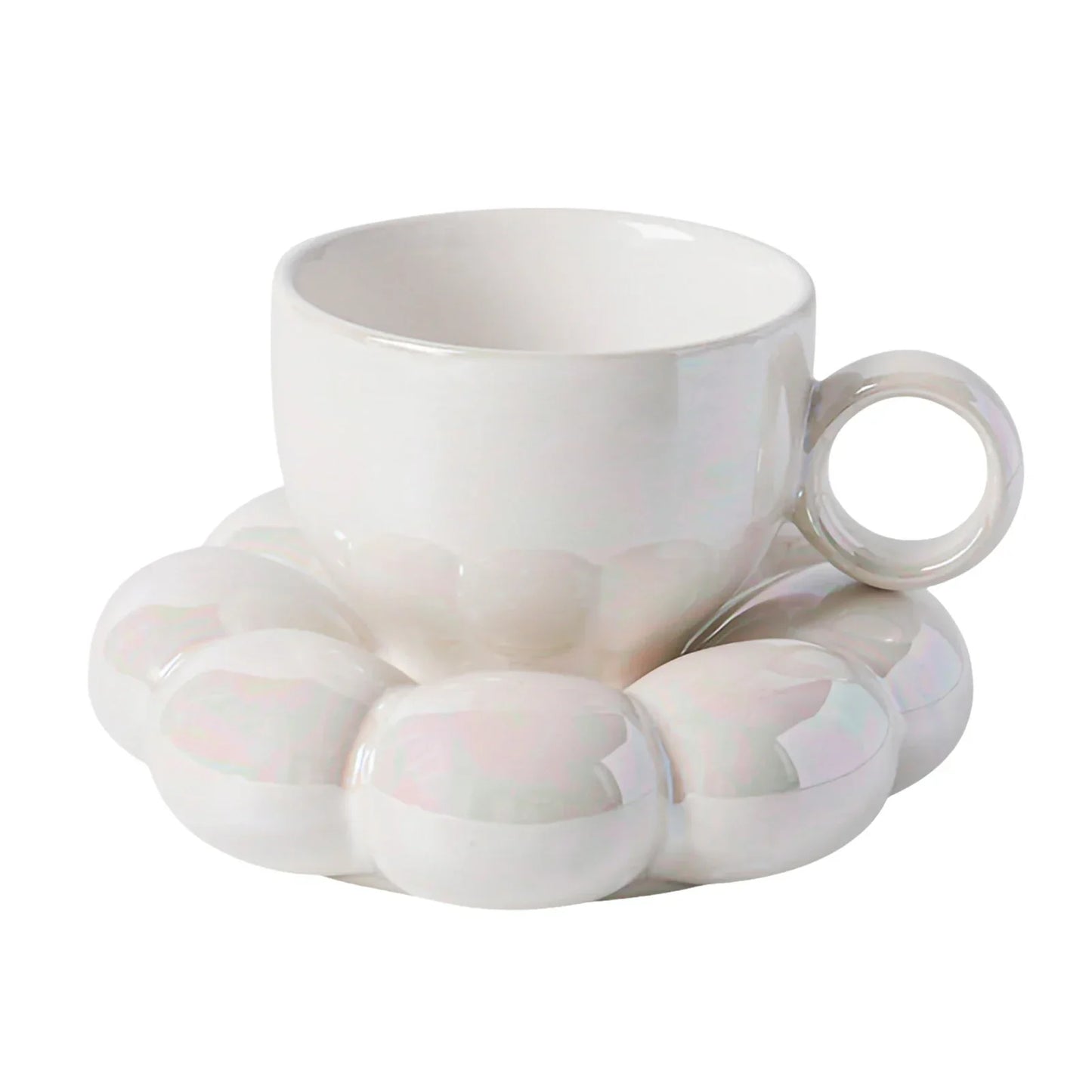 Ceramic Mug Cute Cloud Decorative Plate Coffee Cup Set Creative Ceramic Cup