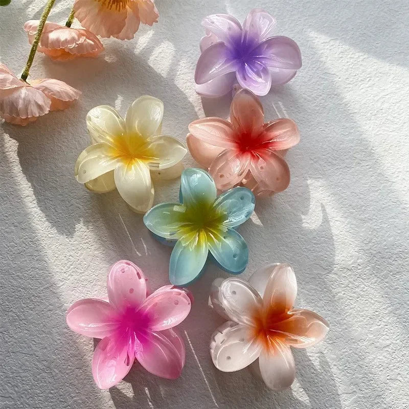 Bohemian Beach Vacation Lily Flower Hair Claw Sweet Hair Clip Floral  Claws