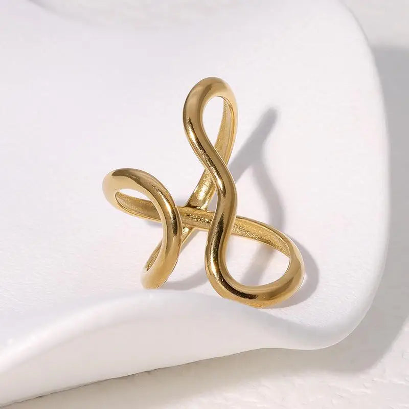 Stainless Steel Gold Color Rings Colorfast Popular Party Personalized Exaggerated Charms Jewelry Gifts