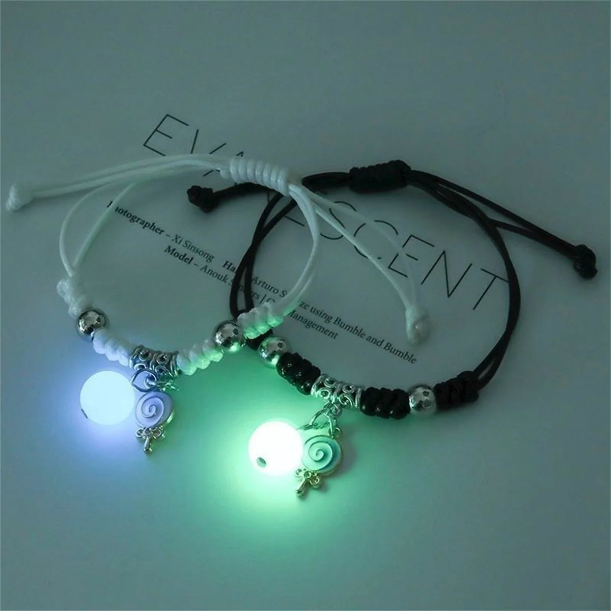 Fashion Luminous Beads Star Couple Bracelet Charm Cross Matching Friend Bracelet Jewelry