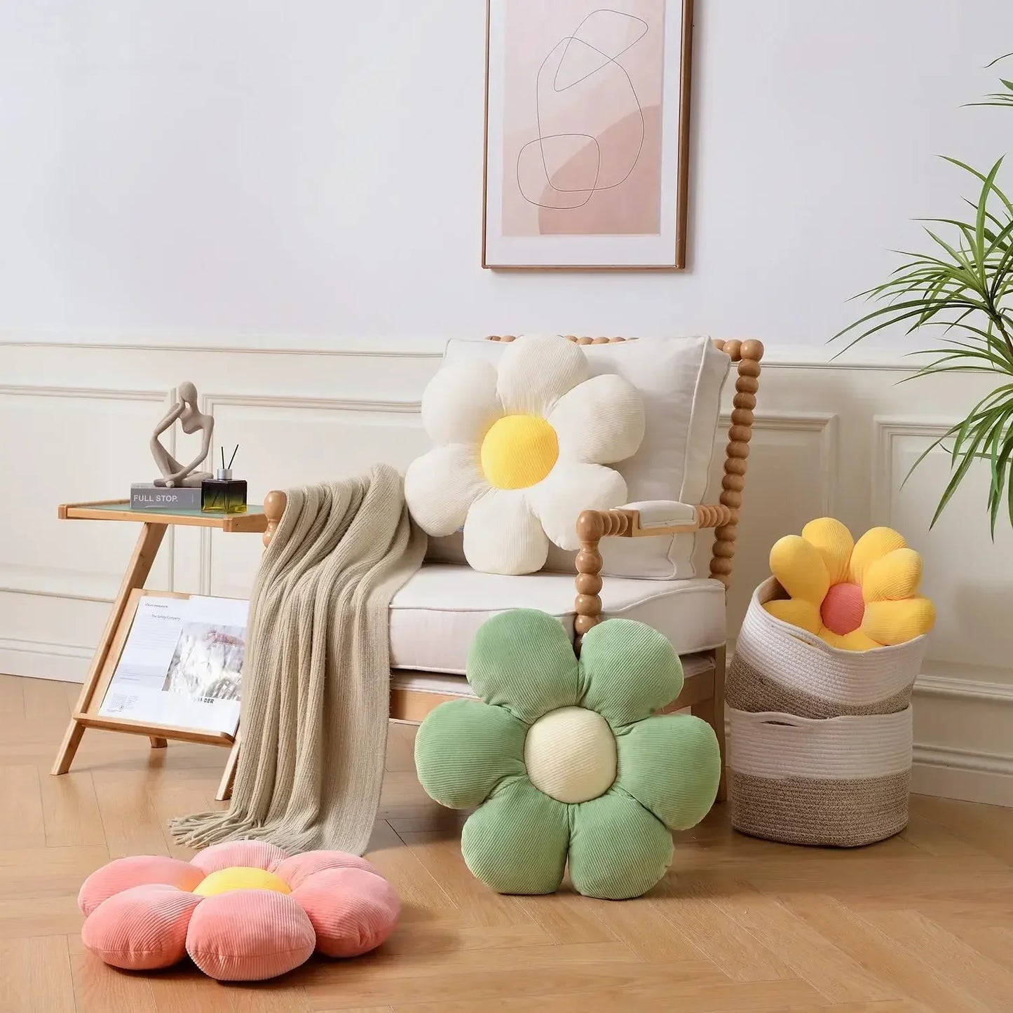 Colorful Flowers Plush Pillow Plant Petal Cushion