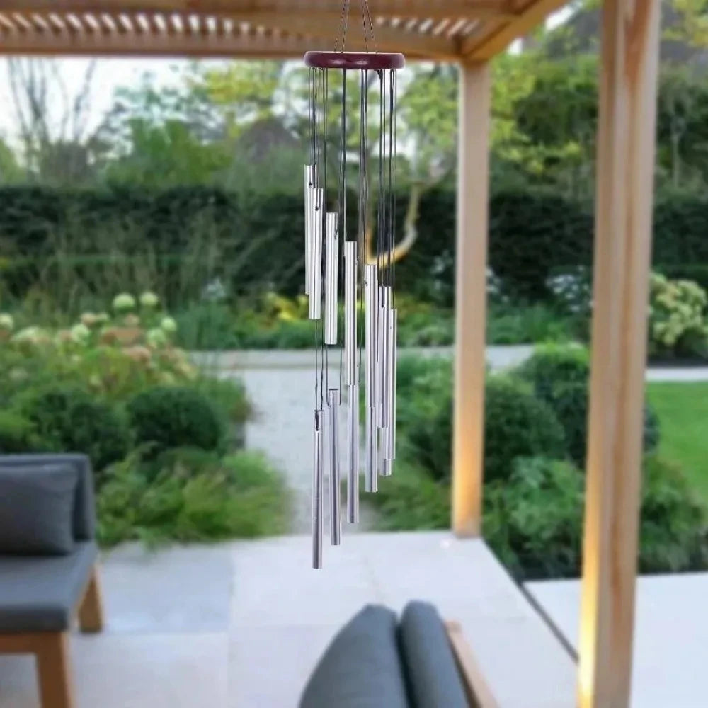 12 Metal Aluminium Tube Wind Chimes with Hooks