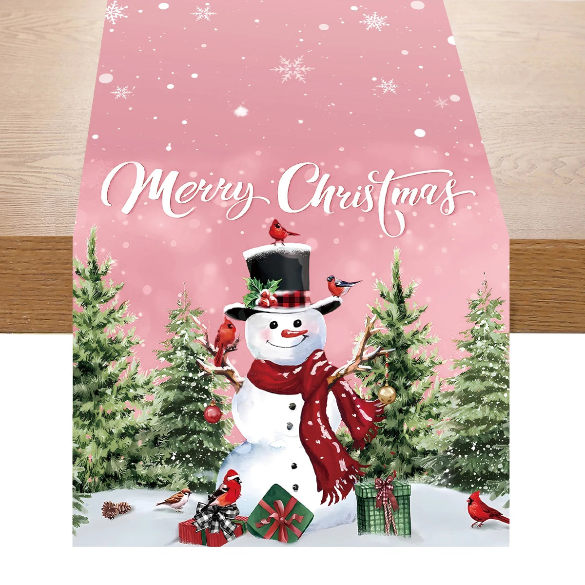 Christmas Table Runner Merry Christmas Decoration for Home Xmas Party