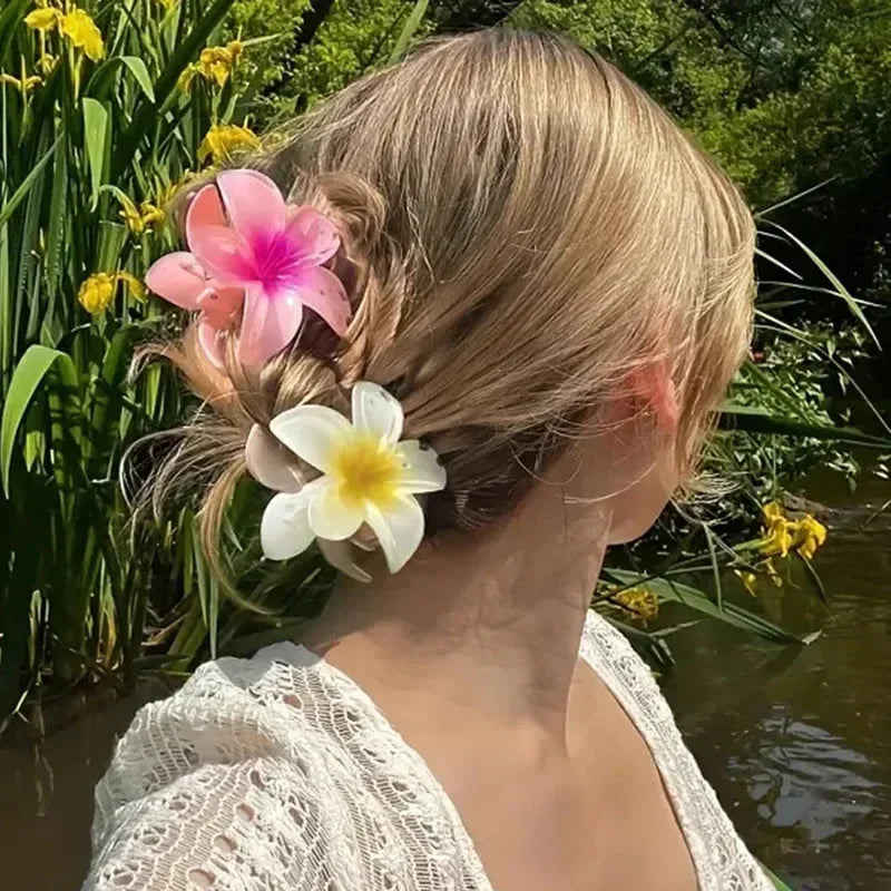 Bohemian Beach Vacation Lily Flower Hair Claw Sweet Hair Clip Floral  Claws