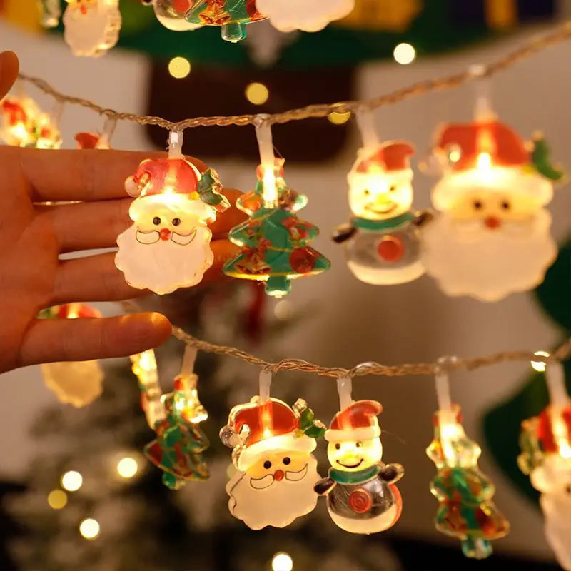 Christmas Tree LED String Light 1.5M 10LED Xmas Hanging Lamp Fairy Light Garland Home Decoration