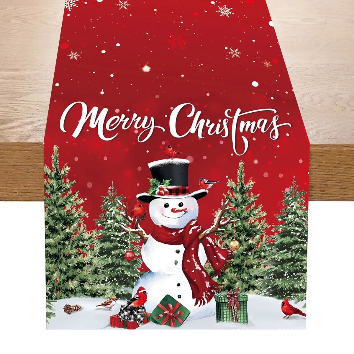 Christmas Table Runner Merry Christmas Decoration for Home Xmas Party