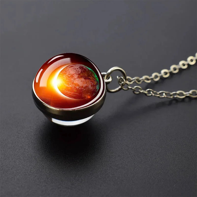 Glow In Dark Solar System Planet Necklace Moon Earth Jupiter Neptune Mars Venus Mercury