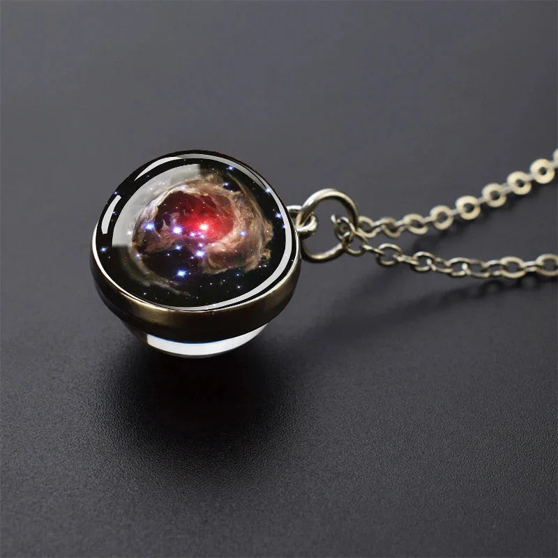 Glow In Dark Solar System Planet Necklace Moon Earth Jupiter Neptune Mars Venus Mercury