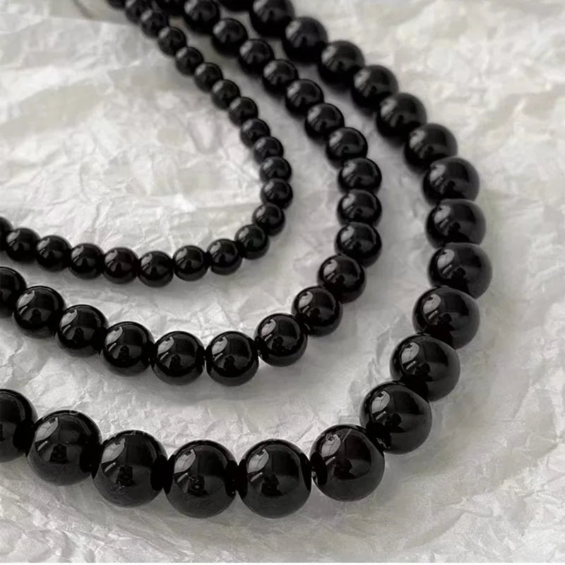 Trend Elegant Jewelry Wedding Big Pearl Necklace  Fashion Black Imitation Pearl Choker Necklace