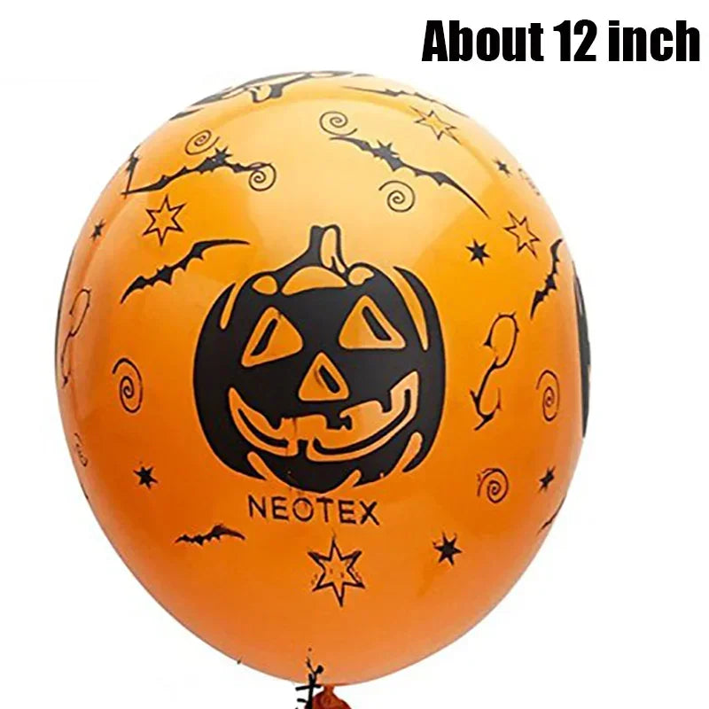 30/10Pcs Scary Halloween Balloons Kids Toys Pumpkin Skeleton Ghost Bar Party Decor Balloon Halloween Black Orange Latex Balloon