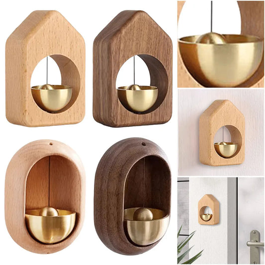 Magnetic Wood Doorbell Chime Hanging Wooden Wind Chimes for Refrigerator Doors Restaurant Home Decor