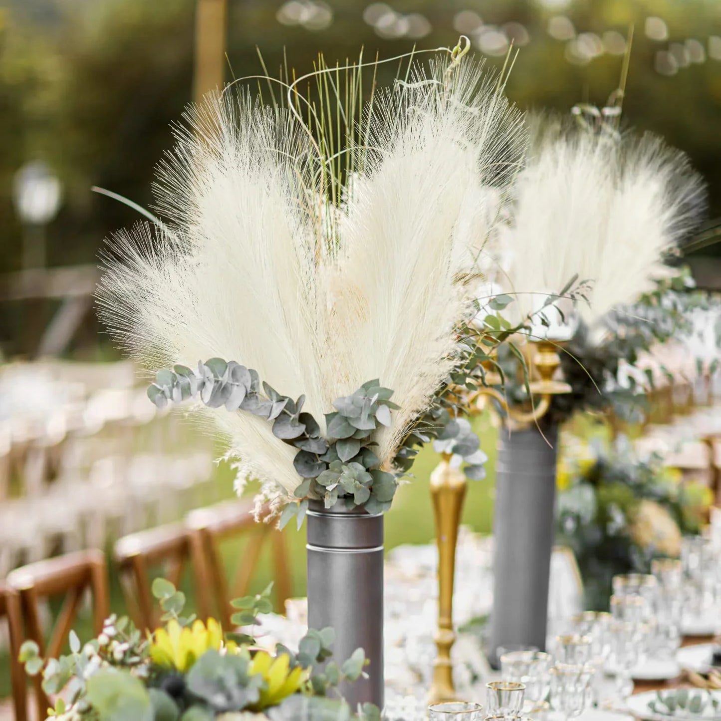 Artificial Pampas Flowers 10pcs Boho Home Decor Bouquet Party Wedding Centerpieces