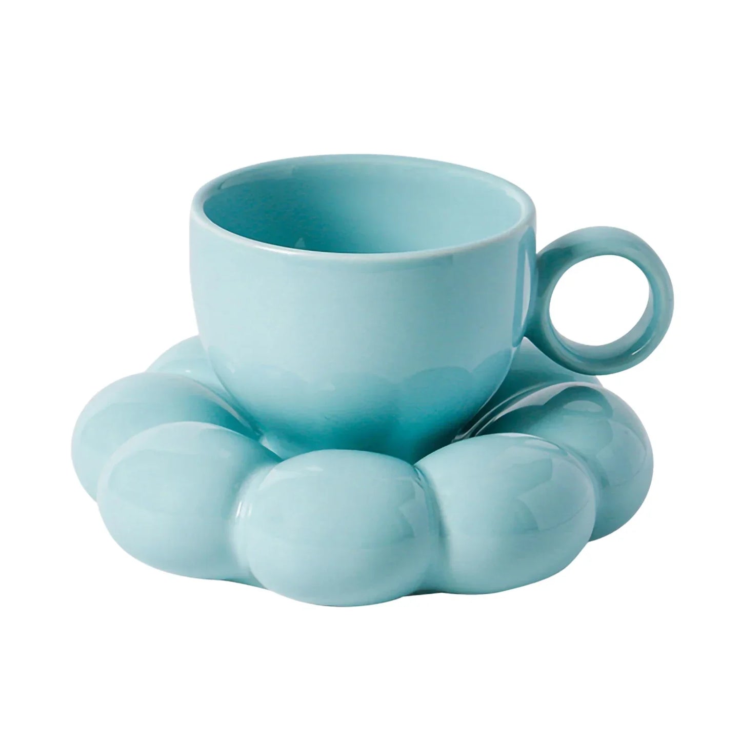 Ceramic Mug Cute Cloud Decorative Plate Coffee Cup Set Creative Ceramic Cup