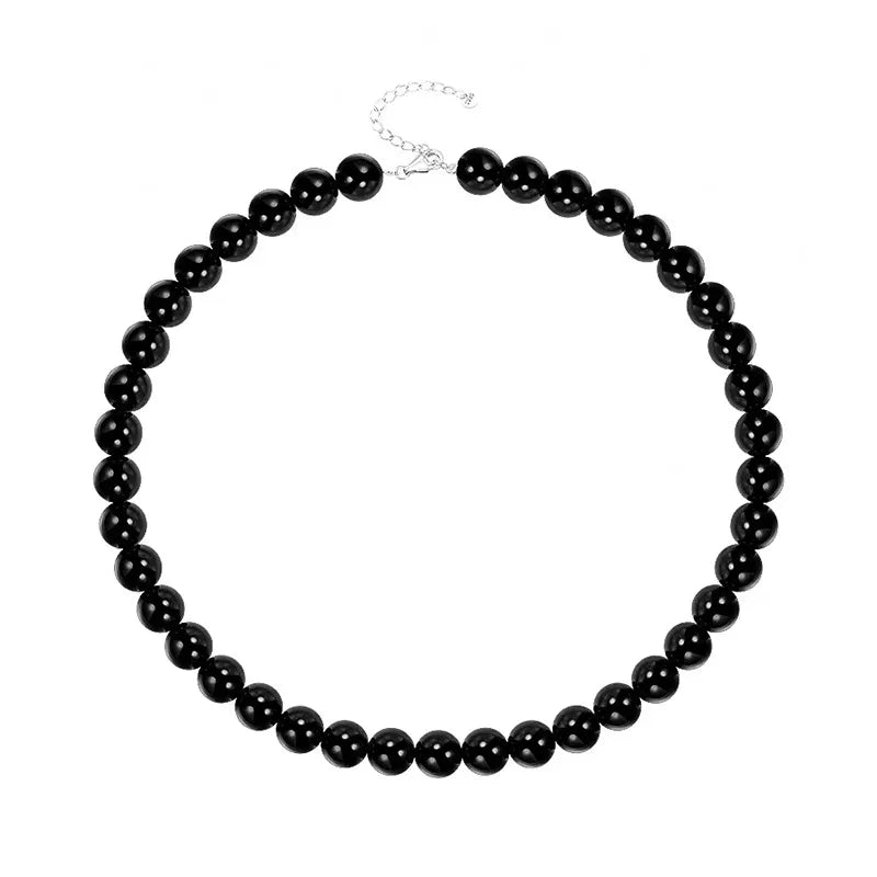 Trend Elegant Jewelry Wedding Big Pearl Necklace  Fashion Black Imitation Pearl Choker Necklace