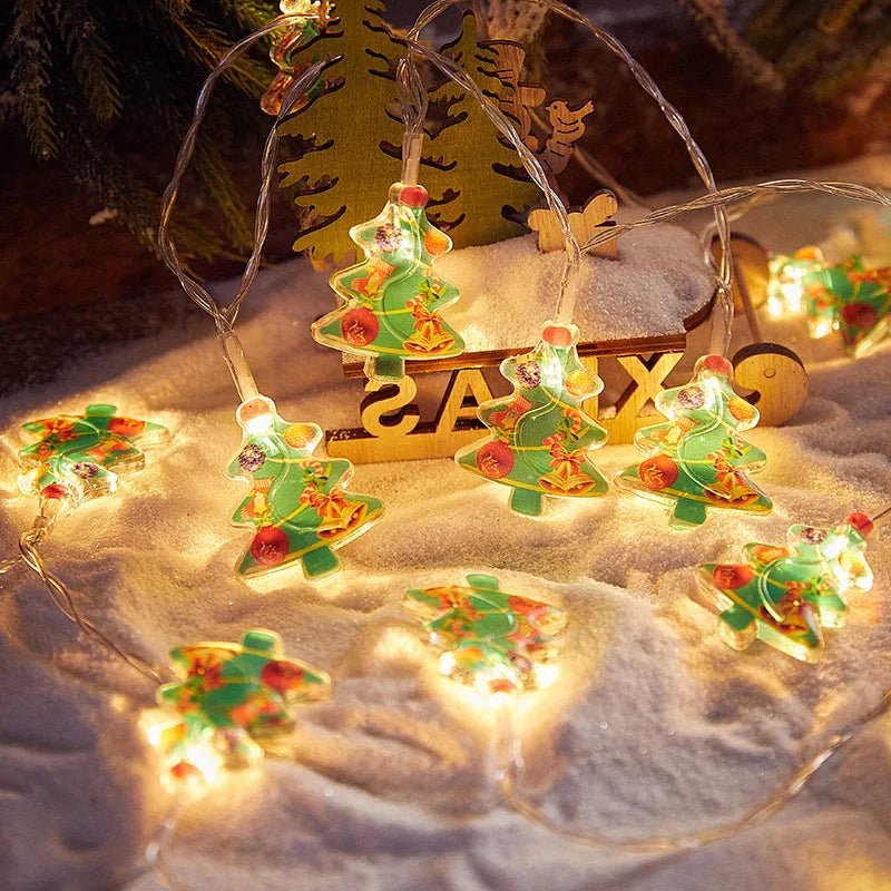 Christmas Tree LED String Light 1.5M 10LED Xmas Hanging Lamp Fairy Light Garland Home Decoration