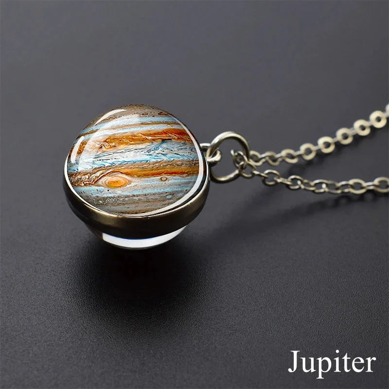 Glow In Dark Solar System Planet Necklace Moon Earth Jupiter Neptune Mars Venus Mercury